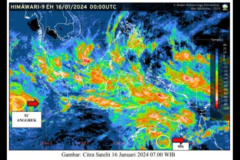 BMKG: Bibit Siklon 99S Terbentuk di Indonesia Siklon Tropis Anggrek