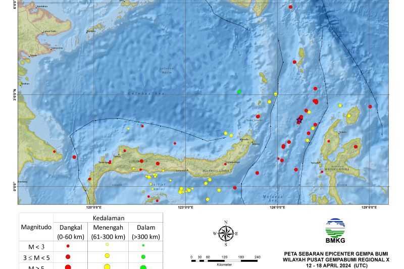 BMKG Sebut 81 Gempa Bumi Tektonik Getarkan Sulut dan Sekitarnya