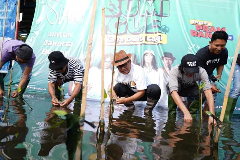 Cagub DKI Jakarta Pramono Anung Tanam Mangrove di Rusun Marunda untuk Tambah Ruang Hijau