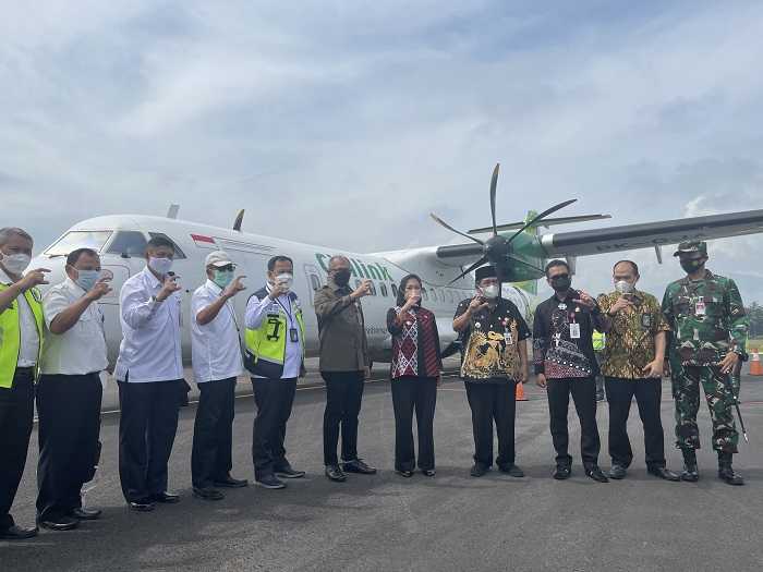 Citilink Uji Terbang Pesawat di Bandara Purbalingga
