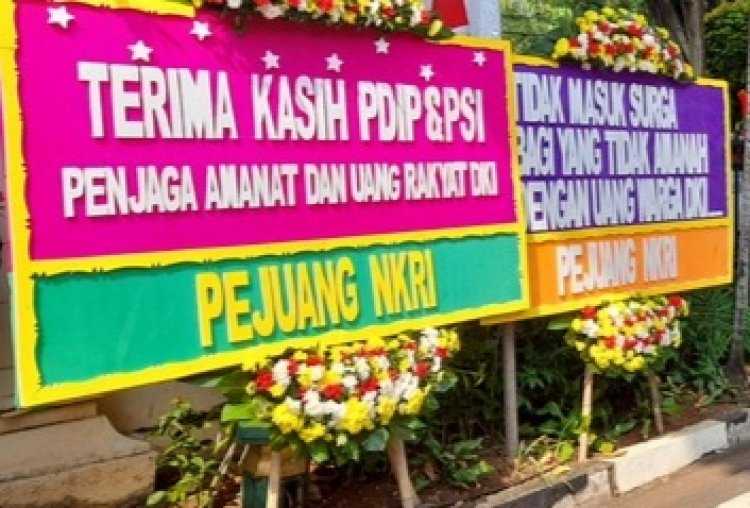 Dukungan Masyarakat, Karangan Bunga Interpelasi Formula E Menghiasi Gedung DPRD DKI Jakarta