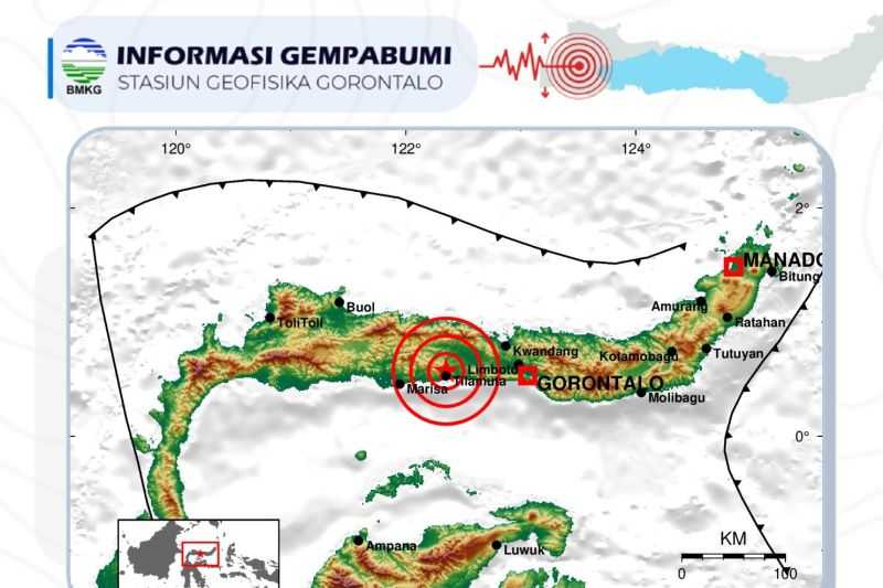 Gempa Berkekuatan 4,7 Guncang Boalemo, Gorontalo
