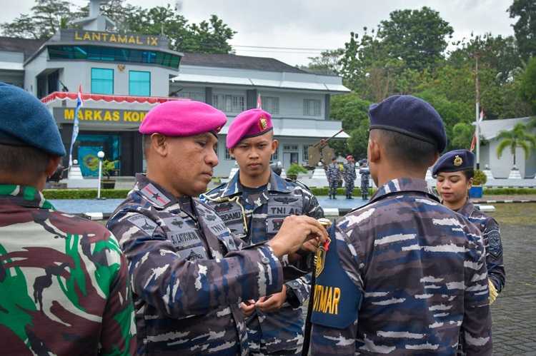 Komandan Lantamal IX Pimpin Apel Gelar Pasukan Latihan Penanggulangan Bencana Alam