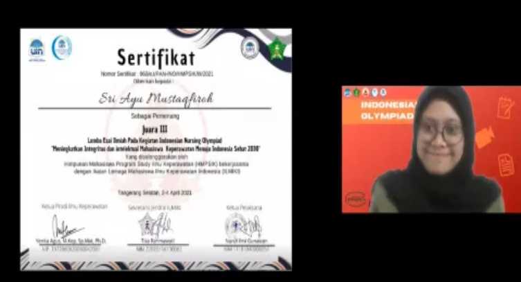 Mahasiswi Fikes UPVNJ Jadi Juara 3 dalam Ajang Indonesian Nursing Olympiad 2021