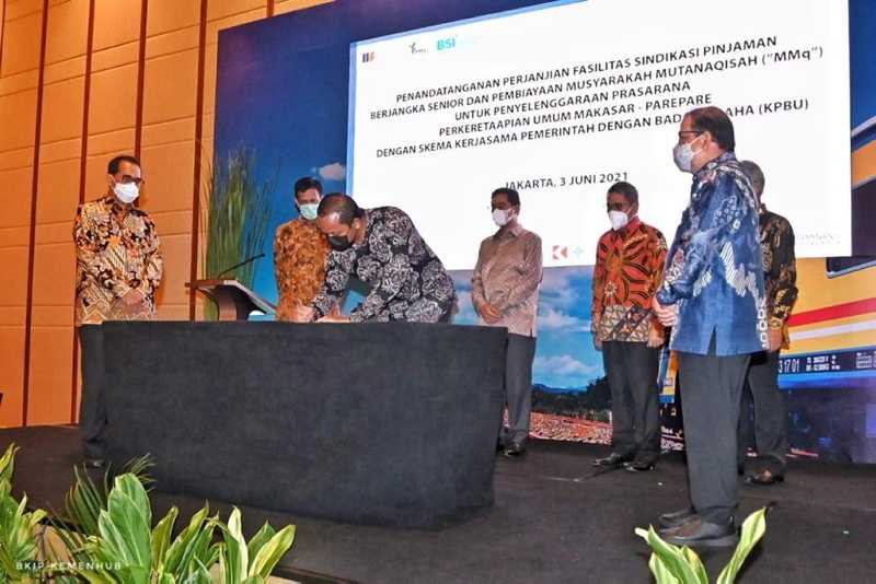 Penandatanganan Fasilitas Pembiayaan Proyek Jalur Kereta Api Makassar-Parepare 1