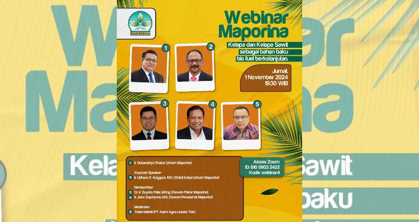 Peringati HUT ke-25, Organisasi Pertanian Organik Maporina Gelar Webinar Soal Biodiesel Sawit