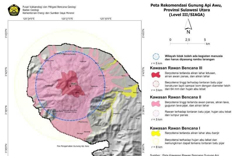 PVMBG: Gunung Awu di Sulawesi Utara Naik Status Jadi Siaga