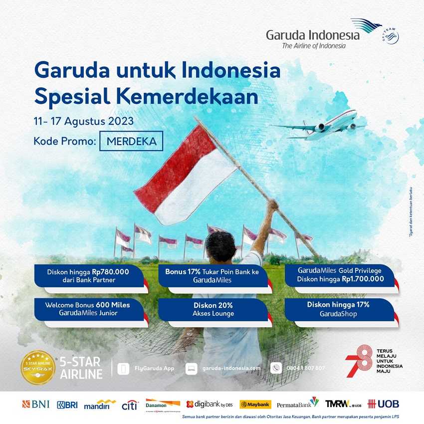 Sambut HUT RI, Garuda Indonesia Luncurkan Promo Spesial Kemerdekaan