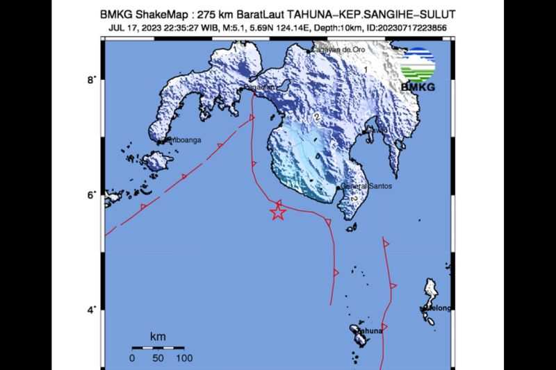 Semoga Tidak Ada Korban, BMKG: Gempa Tektonik Guncang Kepulauan Sangihe Dengan Magnitudo 5,3