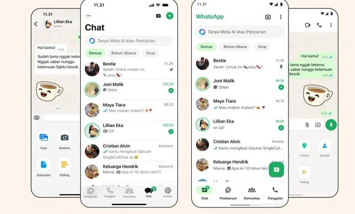 Simak Perubahan pada Desain Terbaru Aplikasi WhatsApp