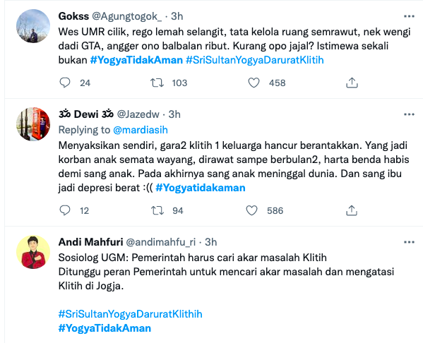 #YogyaTidakAman dan #SriSultanYogyaDaruratKlitih Trending di Twitter, Ada Apa?