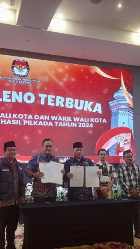 KPU Tetapkan Budi Rustandi- Nur Agis sebagai Wali Kota dan Wakil Wali Kota Serang Terpilih