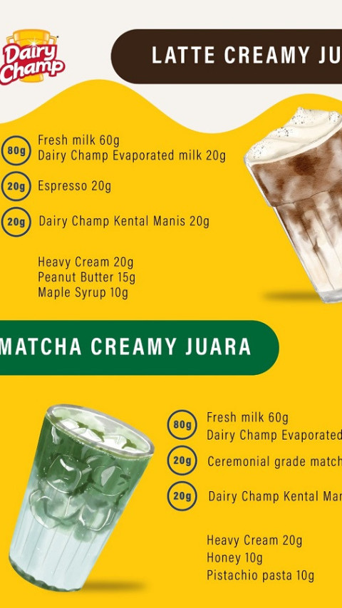 Dairy Champ Gandeng Barista Ciptakan Dua Menu Kopi Krimi