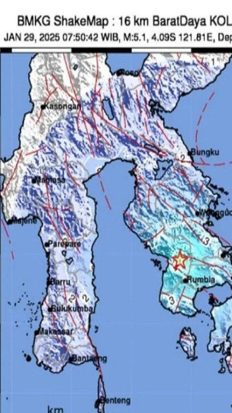 Gempa Bumi Magnitudo 5,1 Kembali Guncang Kolaka Timur 