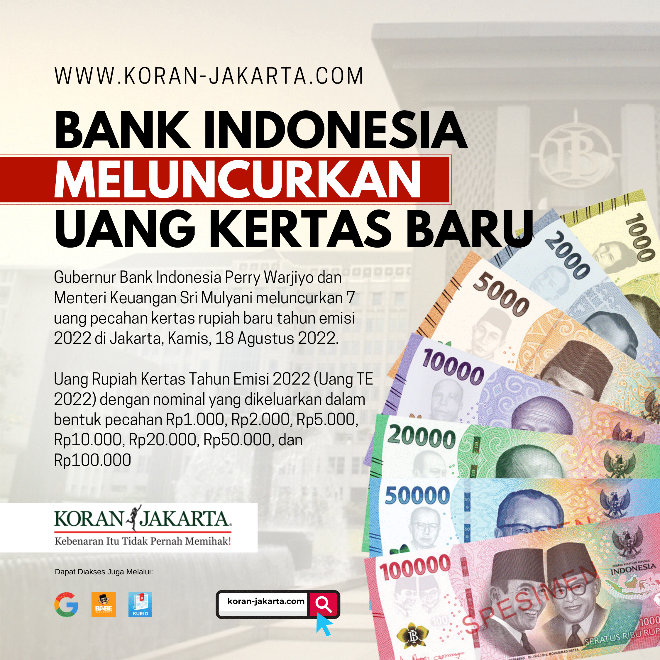 Bank Indonesia Meluncurkan Uang Kertas Baru 1