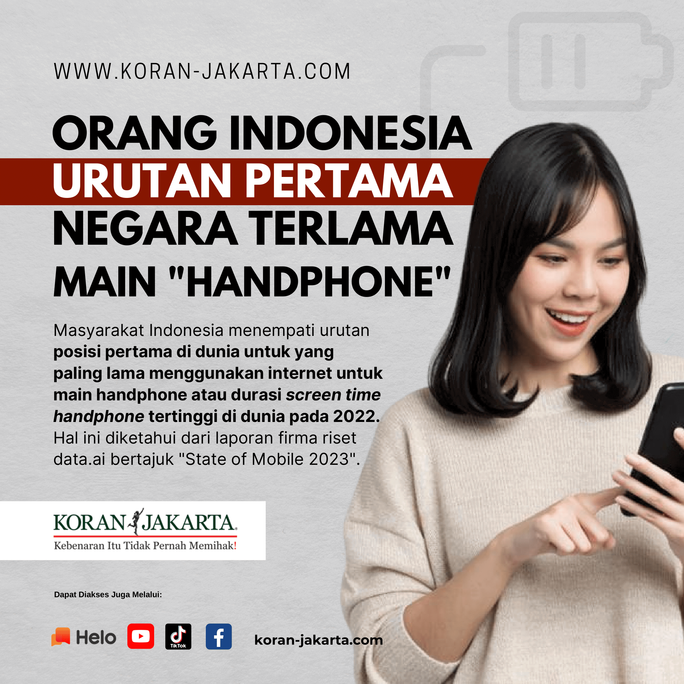 Indonesia Urutan Pertama yang Paling Lama Main Handphone di Dunia 1