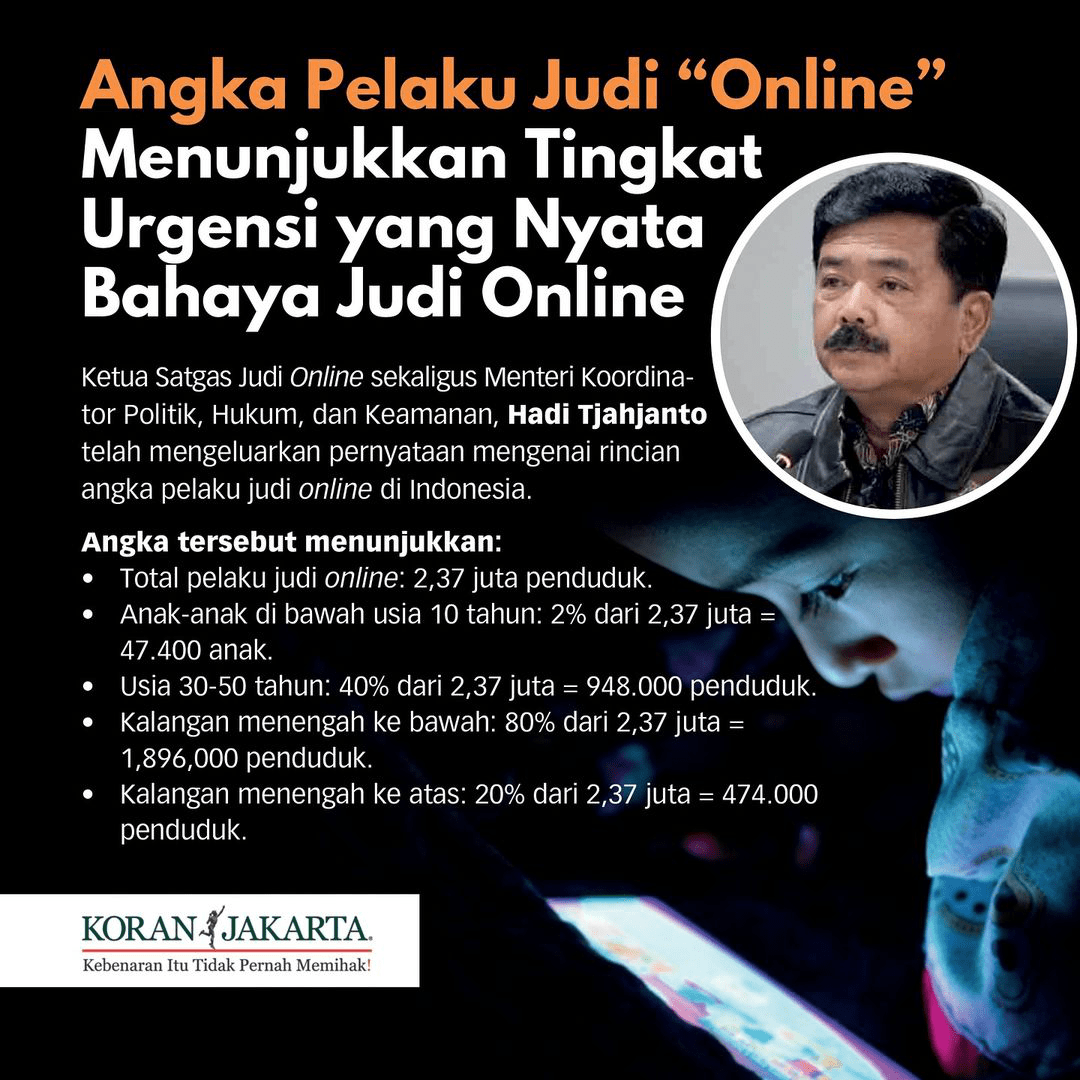 Judi Online Berdampak Negatif bagi Penggunanya, Perputaran Uangnya Menembus Triliunan Rupiah 2